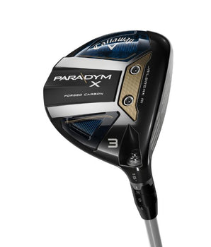 Callaway Golf Paradym X Fairway Wood held up on a white background so the sole of the club head is showing