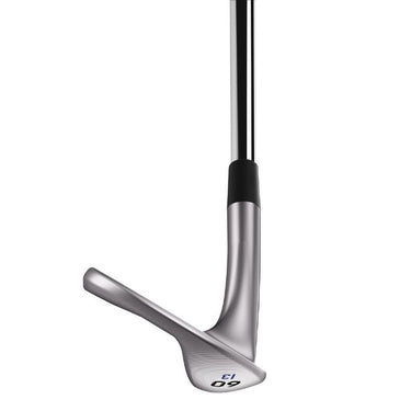 TaylorMade Hi-Toe 3 in Chrome. Shown from the toe of the club giving an emphasis on the loft of the club.
