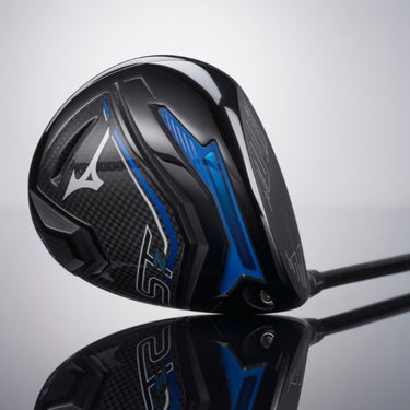 Mizuno ST-Z 230 Golf Driver lying on glass with the sole of the club head showing