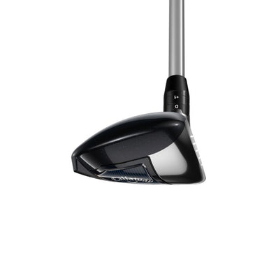 Callaway Paradym Golf Hybrid looking at the golf club head from the toe angle on a white background