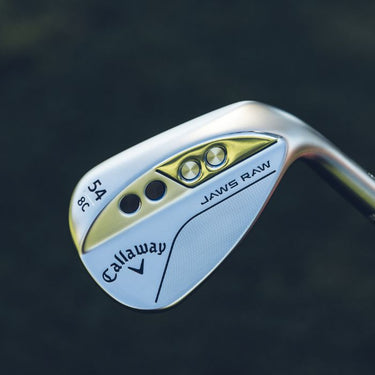 Callaway Jaws Raw Face Chrome Golf Wedge with the back of the club head facing the camera