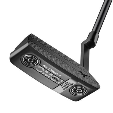 Mizuno M Craft OMOI 4 Putter in Intense Black ION on a white background showing the sole of the putter, showing the weight system in the OMOI M Craft Putter