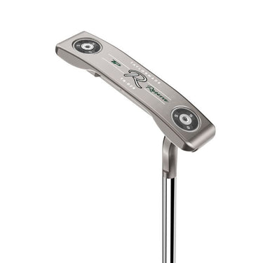 TaylorMade TP Reserve B29 Flow Neck Golf Putter being held up on a white background so the sole of the club is showing