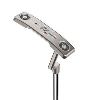 TaylorMade TP Reserve B11 L-Neck Golf Putter being held up on a white background showing the sole of the club head 