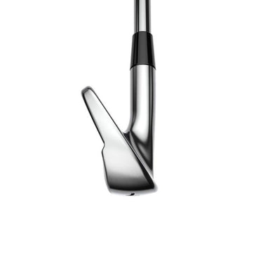 Cobra KING Cavity Backed Golf Iron from the angle of the toe on a white background