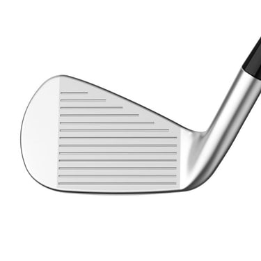Callaway Apex Pro 24 Golf Iron on a white background. Showing the face of the club head, with groves of the face on show