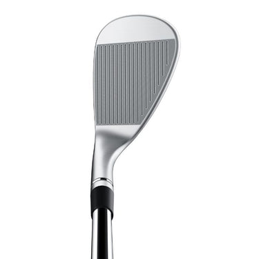 TaylorMade Milled Grind 4 Chrome Golf Wedge at the address position  