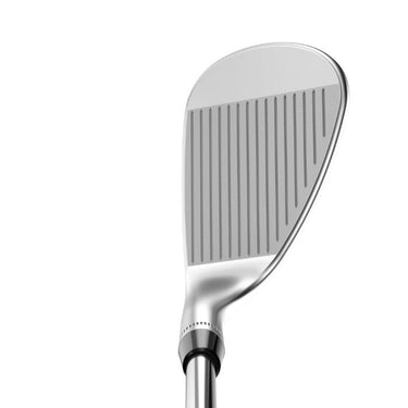 Callaway Jaws Raw Face Chrome Golf Wedges looking down at the address position on a white background 