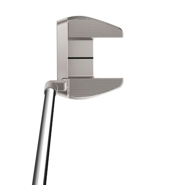 TaylorMade TP Reserve M21 L-Neck Golf Putter being shown from above at the address position so the top of the club head is visible on a white background