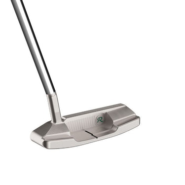TaylorMade TP Reserve B13 Small Slant Golf Putter being shown from behind the club head at a slight angle so the toe is visible
