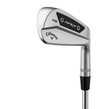 Callaway Apex MB 24 Golf Irons being shown at an angle to show the toe and back of club head. 