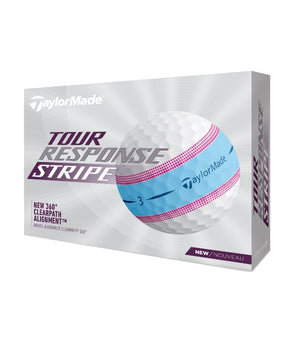 TaylorMade Tour Response Blue/Pink Stripe Golf Balls 2024 (Dozen)