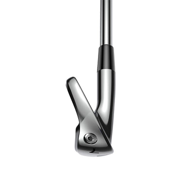 Cobra KING Forged Tec X Golf Irons from the angle of the toe, on a white background